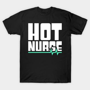 Hot Nurse – Heartbeat Design T-Shirt